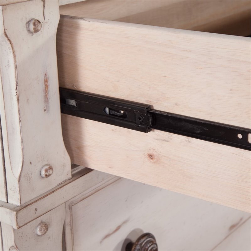 Bowery Hill Set of 3 - White Wood Two 3-Drawers Nightstands & 9-Drawers Dresser