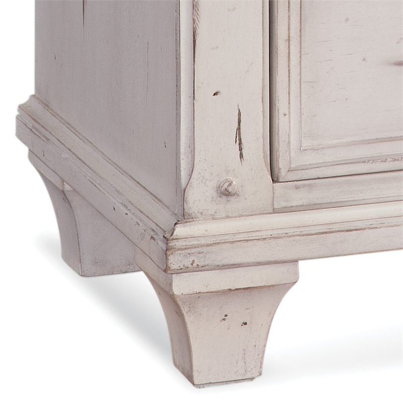 Bowery Hill Set of 2 Antique White Wood 3-Drawers Nightstand & 9-Drawers Dresser