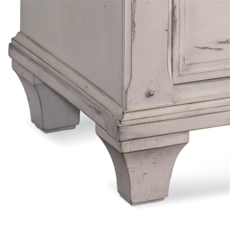 Bowery Hill Set of 2 Antique White Wood 5-Drawers Chest & 9-Drawers Dresser