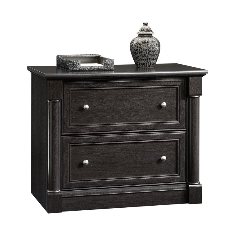 Bowery Hill Set of 2 Wood L-Shaped Computer Desk & Lateral Filing Cabinet