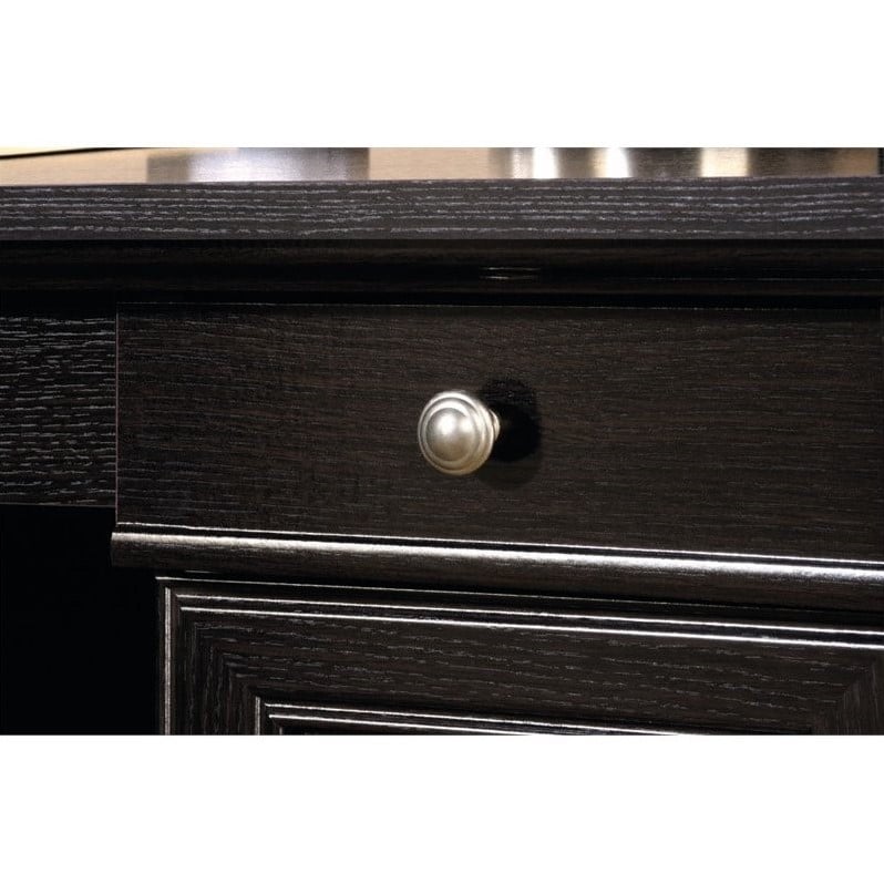 Bowery Hill Set of 2 Wood L-Shaped Computer Desk & Lateral Filing Cabinet