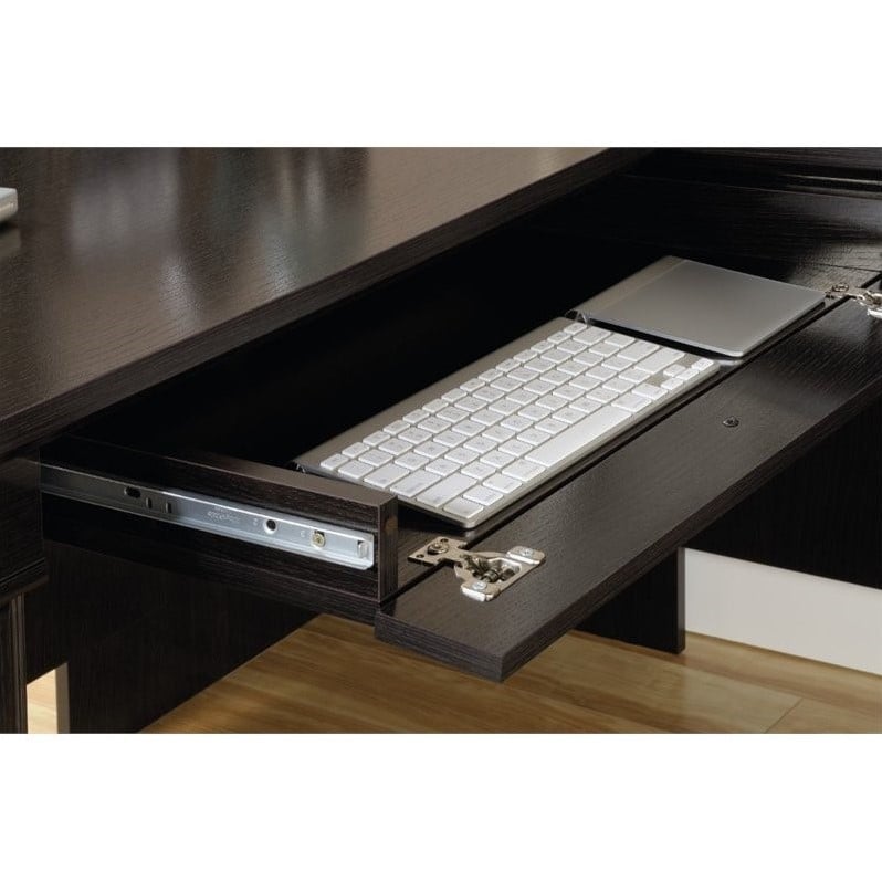 Bowery Hill Set of 2 Wood L-Shaped Computer Desk & Lateral Filing Cabinet