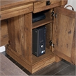 Bowery Hill Set of 2 Wood L-Shaped Computer Desk & Lateral Filing Cabinet in Oak