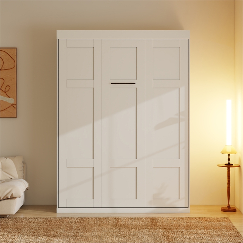 Bowery Hill Modern 65-inch Queen Murphy Bed Sturdy in White