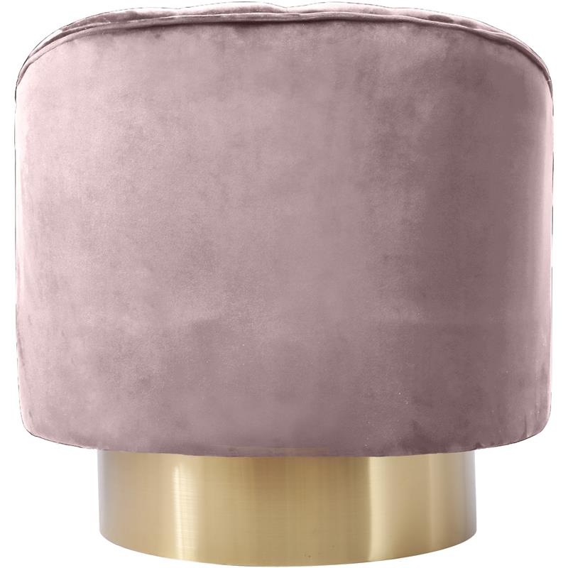 Bowery Hill Contemporary Upholstered Pink Velvet Swivel Accent Chair
