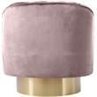 Bowery Hill Contemporary Upholstered Pink Velvet Swivel Accent Chair