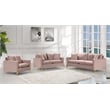 Bowery Hill Contemporary Upholstered Durable Velvet Sofa in Pink