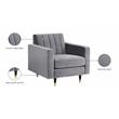 Bowery Hill Contemporary Upholstered Velvet Accent Chair in Gray
