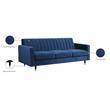 Bowery Hill Contemporary Upholstered Durable Velvet Sofa in Navy