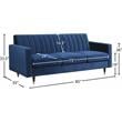 Bowery Hill Contemporary Upholstered Durable Velvet Sofa in Navy