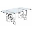 Bowery Hill Contemporary Glass and Metal Dining Table in Chrome