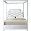 Bowery Hill Contemporary Deep Detailed Tufted Velvet Queen Bed in White