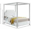 Bowery Hill Contemporary Deep Detailed Tufted Velvet Queen Bed in White