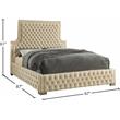 Bowery Hill Contemporary Deep Button Tufted Rich Velvet Queen Bed in Cream