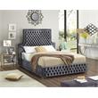Bowery Hill Contemporary Deep Button Tufted Rich Velvet Queen Bed in Gray