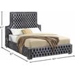 Bowery Hill Contemporary Deep Button Tufted Rich Velvet Queen Bed in Gray