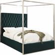 Bowery Hill Contemporary Deep Detailed Tufted Velvet Queen Bed in Green