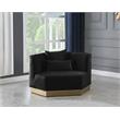 Bowery Hill Upholstered Black Velvet Chair with Stainless Steel Base