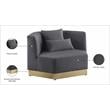 Bowery Hill Contemporary Upholstered Gray Velvet Chair with Stainless Steel Base