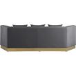 Bowery Hill Contemporary Upholstered Gray Velvet Sofa with Stainless Steel Base