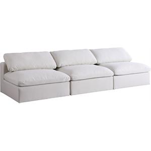 Bowery Hill Upholstered Deluxe Cream Linen Fabric Modular Armless Sofa