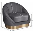 Bowery Hill Upholstered Gray Velvet Chair with Sturdy Stainless Steel Base