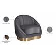 Bowery Hill Upholstered Gray Velvet Chair with Sturdy Stainless Steel Base
