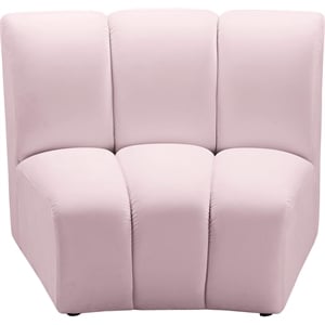 Bowery Hill Contemporary Upholstered Pink Velvet Modular Chair
