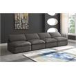 Bowery Hill Contemporary Standard Gray Velvet Modular Armless Sofa