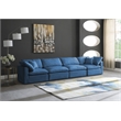 Bowery Hill Contemporary Soft Standard Navy Velvet Modular Sofa