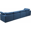 Bowery Hill Contemporary Soft Standard Navy Velvet Modular Sofa