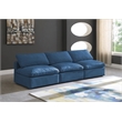 Bowery Hill Contemporary Standard Navy Velvet Modular Armless Sofa