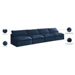 Bowery Hill Contemporary Standard Navy Velvet Modular Armless Sofa