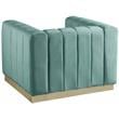 Bowery Hill Upholstered Mint Velvet Chair with Sturdy Stainless Steel Base