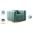 Bowery Hill Upholstered Mint Velvet Chair with Sturdy Stainless Steel Base