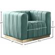 Bowery Hill Upholstered Mint Velvet Chair with Sturdy Stainless Steel Base