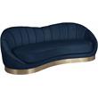 Bowery Hill Upholstered Navy Velvet Sofa with Sturdy Stainless Steel Base