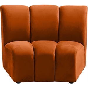 Bowery Hill Contemporary Upholstered Cognac Velvet Modular Chair