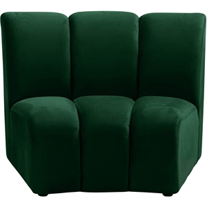 Bowery Hill Contemporary Upholstered Green Velvet Modular Chair