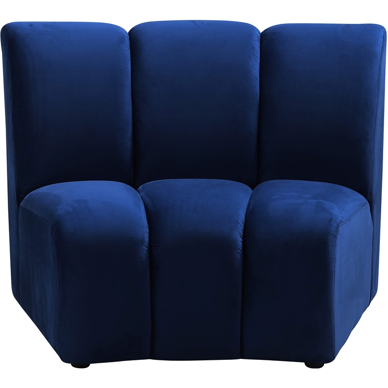 Bowery Hill Contemporary Upholstered Navy Velvet Modular Chair