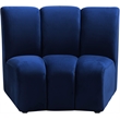Bowery Hill Contemporary Upholstered Navy Velvet Modular Chair