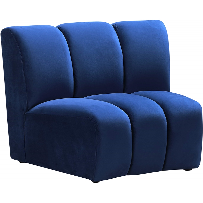 Bowery Hill Contemporary Upholstered Navy Velvet Modular Chair