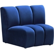 Bowery Hill Contemporary Upholstered Navy Velvet Modular Chair