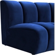 Bowery Hill Contemporary Upholstered Navy Velvet Modular Chair