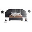 Bowery Hill Contemporary Soft Gray Durable Velvet King Bed with Gold Steel Legs
