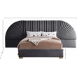 Bowery Hill Contemporary Soft Gray Durable Velvet Queen Bed with Gold Steel Legs