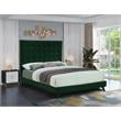 Bowery Hill Contemporary Deep Button Tufted Soft Green Velvet King Bed