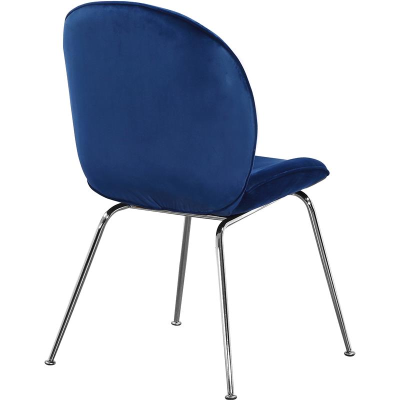 Bowery Hill Contemporary Upholstered Navy Velvet Dining Chair (Set of 2)