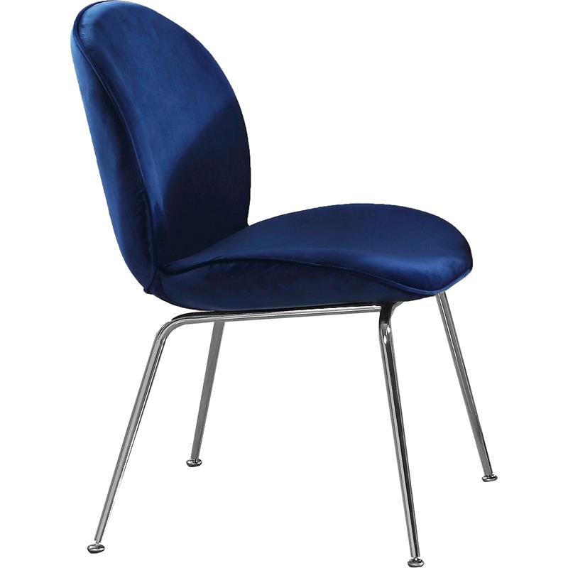 Bowery Hill Contemporary Upholstered Navy Velvet Dining Chair (Set of 2)