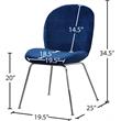 Bowery Hill Contemporary Upholstered Navy Velvet Dining Chair (Set of 2)